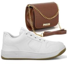 Imagem de Tênis Casual Feminino Wit Shoes Básico com Bolsa Pequena Caramelo-Feminino