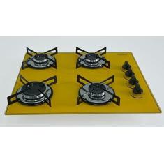 Imagem de Fogão Cooktop Premium Gás 4 Bocas Ultra Chama 127v/220v Amarelo