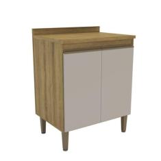 Imagem de Armário Balcão de Cozinha 70cm com Tampo 25mm e 2 Portas 2408 Mel/Arenas