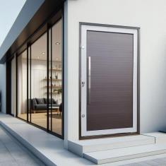 Imagem de Porta Pivotante Lambril com Puxador Lado Esquerdo Elite 216x100 Mix Corten
