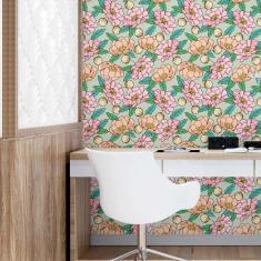 Imagem de Papel De Parede Adesivo Flores N09066 Rolo 0,58x3,00M