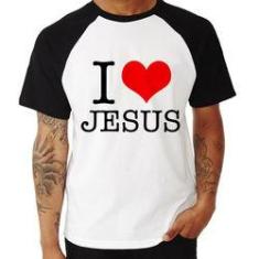 Imagem de Camiseta Raglan I Love Jesus - Foca Na Moda