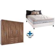 Imagem de Cama Box Casal + Colchão American Herval + Guarda Roupa Master 8.6 Demolição
