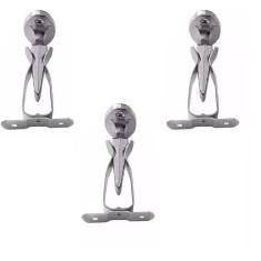 Imagem de Prendedor Fixador Trava Porta Para Rodapé Parede Em Aço Kit3