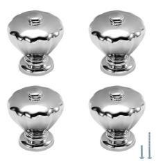 Imagem de Evionlin 4 peças de armários espelhados de cromo brilhante prateado e dourado, puxadores de porta de guarda-roupa, gavetas, puxadores pequenos de grão único