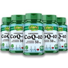 Imagem de Kit 5 Coenzima CoQ-10-50 mg Unilife 60 Capsulas Veganas