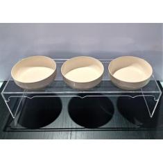 Imagem de Comedouro Triplo Para Cães E Gatos - Com 3 Potes Animais Grande Porte