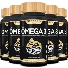 Imagem de 5X Omega 3 Oleo De Peixe Premium 60Caps 1400Mg Hf Suplements