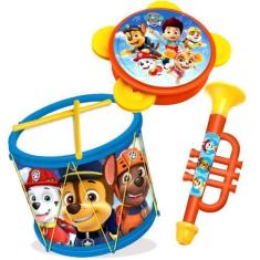 Imagem de Kit Musical Patrulha Canina Pandeiro Corneta Tambor Infantil - Elka