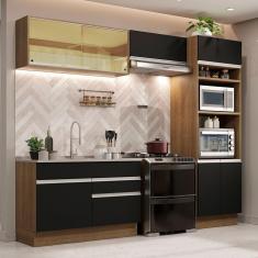 Imagem de Cozinha Completa 270012 Com Armário E Balcão Rustic/Preto