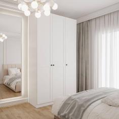 Imagem de Guarda Roupas Modulado 3 Portas Internacionais Hera CabeCasa MadeiraMadeira Branco Geada