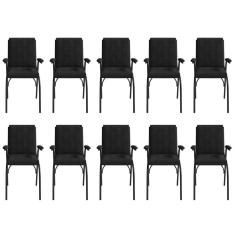 Imagem de Kit 10 Cadeiras para Escritório Linha Office  Preto