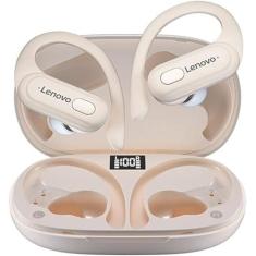 Imagem de Fone de Ouvido LEN0V0 XT60 Esportivo Bluetooth 5.3 Sem Fio TWS À Prova D'água | Som HiFi, Cancelamento de Ruído, Microfone Integrado | LED Display (Bege)