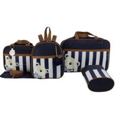 Imagem de Bolsa maternidade 5 peças urso luxo marinho - LET BABY BOLSAS DE MATER