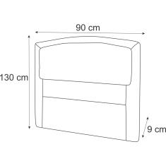 Imagem de Cabeceira Solteiro Geovana 90 CM Suede Marfim - D A Decor