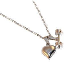 Imagem de Colar Cordão Amo Academia Halter Peso Exercícios Níquel