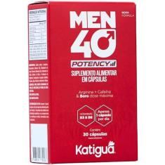 Imagem de Katiguá, Men 40 Potency, Com Boro, Arginina + Caffeine, Vitamina B3 + B6, Sem sabor, Para Homens, 30 Cápsulas rígidas • 30 doses, Vermelho