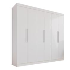 Imagem de Guarda-roupa Casal 6 Portas 4 Gavetas Roma Neve
