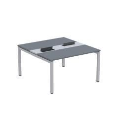 Imagem de Mesa Plataforma Dupla com Pé de Aço para Coworking 130X140/2P PDC13/14/2P Grafito/Cinza