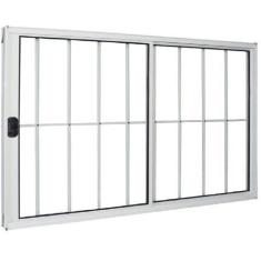 Imagem de Janela Vitro 2 Folhas Alumínio Branco 1.00  X 0.80 Modular com Grade -