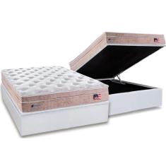 Imagem de Cama Box Baú Casal: Colchão Molas Masterpocket Ensacadas Sealy Miami + Base White(138X188)