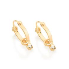 Imagem de Brinco Folheado A Ouro Argola Com Cristais Infantil Rommanel 522959