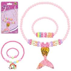 Imagem de Conjunto Colar E Pulseira Infantil Miçanga Presente Pérolas - Art Brin
