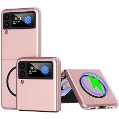 Imagem de Ephoou Capa magnética para Samsung Galaxy Z Flip 4, [compatível com MagSafe] Capa de telefone de camada dupla de grau militar à prova de choque antiarranhões [carregamento sem fio] para Samsung Galaxy