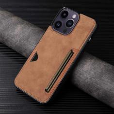 Imagem de Caso de telefone titular do cartão para iphone 15 14 13 12 11 pro max mini xs xr x se 2020 2022 7 8 plus carteira capa de couro do plutônio, marrom, para iphone 13