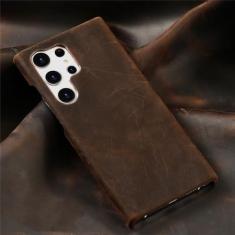 Imagem de Capa de telefone de couro pull-up para samsung galaxy s24 s23 ultra s24 plus s23ultra s24ultra s22ultra capa traseira, marrom, para galaxy s22 ultra