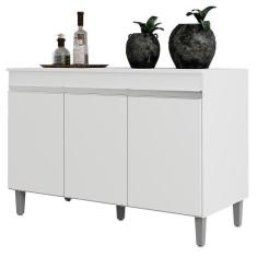 Imagem de Balcão Pia Manu 120cm com Tampo MDP - AJL Móveis, Branco