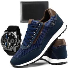Imagem de Tênis Masculino Sapatênis Legitimo Jogger Kit Com Relógio e Carteira-Masculino