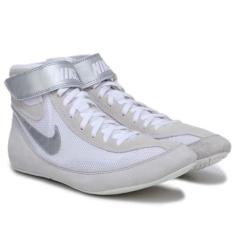 Imagem de Nike SpeedSweep 7 Tênis masculino de luta livre (366683-100, branco/prata metálico/prata metálico), Branco/prata metálico/prata metálica, 41