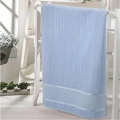 Imagem de Toalha de Banho para Bordar Dohler Velour Azul Claro