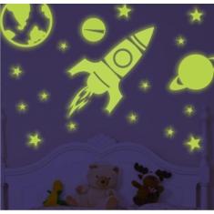 Imagem de Adesivo Brilha No Escuro - Foguete - Planeta - Estrelas