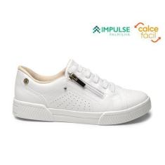 Imagem de Tênis Casual Slip On Calce Fácil Com Ziper Branco Kolosh C3008 - Femin