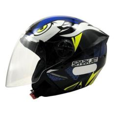 Imagem de Capacete Moto Aberto Ebf Spark Jet Dragon Brilhante, Azul