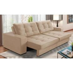 Imagem de Sofá Retrátil E Reclinável 2 Lugares 1,70M Com Molas Marcela Suede Beg