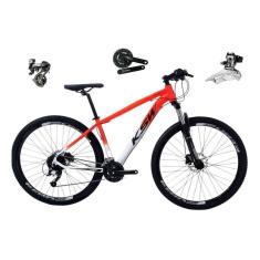 Imagem de Bicicleta aro 29 Ksw Xlt Shimano Altus 24V Freio a Disco Hidráulico Garfo com Trava - Laranja/Branco