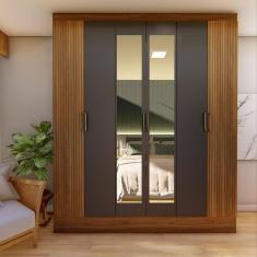 Imagem de Guarda-roupa Casal 6 Portas 1 Gaveta Mathias Manchester/Grafite