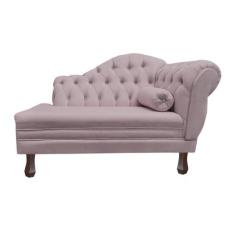 Imagem de Recamier Sofá Esquerdo Larissa 120cm Sala Veludo Rose - Incasa Decor -