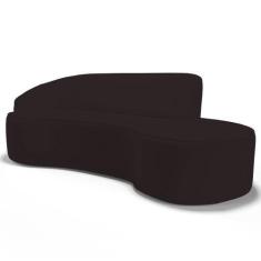 Imagem de Sofá Living  3 Lugares 260cm Braço Esquerdo Mozart D06 Sintético Marro