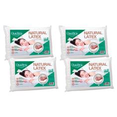 Imagem de Travesseiro Látex Natural LN1200 c/ Capa Percal 200 Fios Kit c/ 4 Un 45x65 - Duoflex