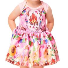 Imagem de Vestido Bebe de Festa Junina Rosa Roupa Fantasia Rosinha Baby Caipirin