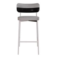 Imagem de Banqueta Alloa Fixa com 4 Pés 50 X 44,7 X 163,5cm com 1 Unidade Cinza Claro/Preto/Branco Epoxi