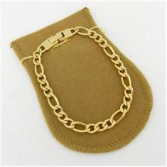 Imagem de Pulseira Masculina 23Cm 7Mm Largura Folheada Ouro Pl117