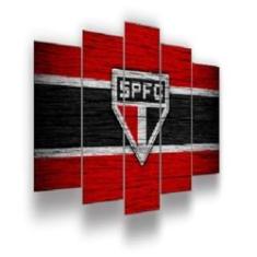 Imagem de Quadro Decorativo Mosaico 5 Peças Mod446 Time São Paulo
