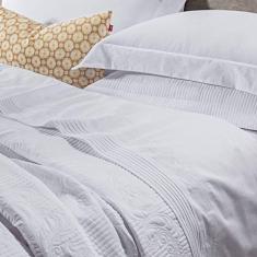 Imagem de Jogo de Cama Queen Ducale 4 Peças Percal 200 Fios Bernadete Casa Branco