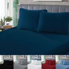 Imagem de Jogo De Cama Malha 3 Peças King 100% Algodão Fio 30 Penteado