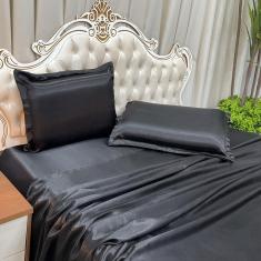 Imagem de Jogo De Cama Lençol King Luxo Charmousse 4 Peças - Preto